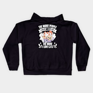 The More People I Meet Funny Cat Lovers Veterinary Medicine Kids Hoodie